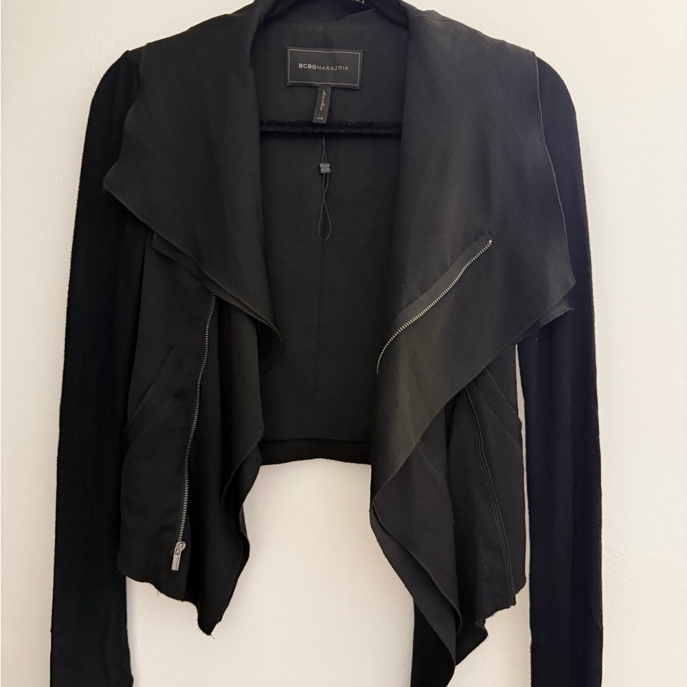 BCBGMaxAzria Black Draped Blazer
